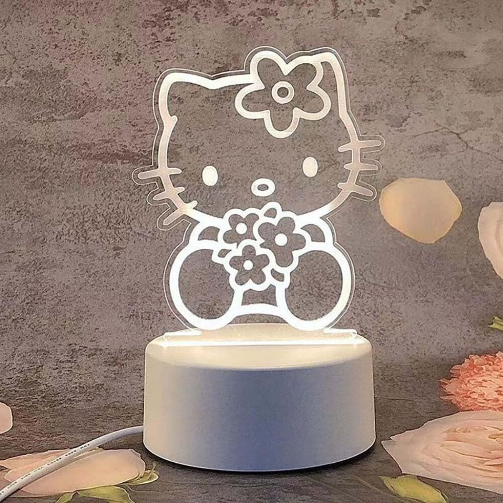 New 3D Cartoon Night Light, LED Desk Lamp with 3 Change Colors for Girls & Gifts - Picture 3 of 8
